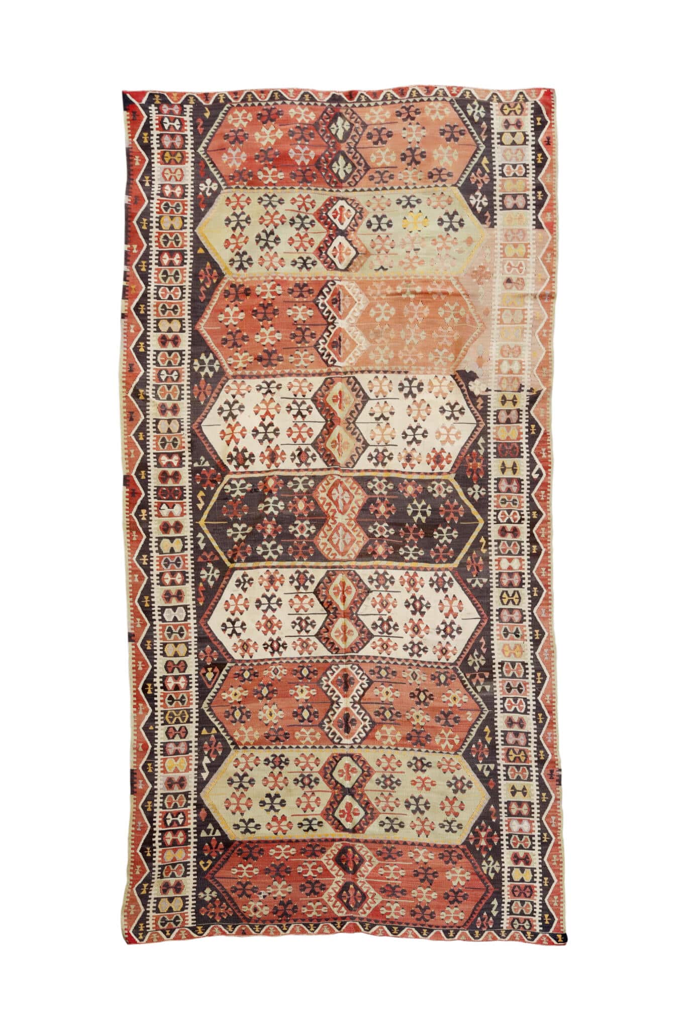 wool woven old antique turkish rug